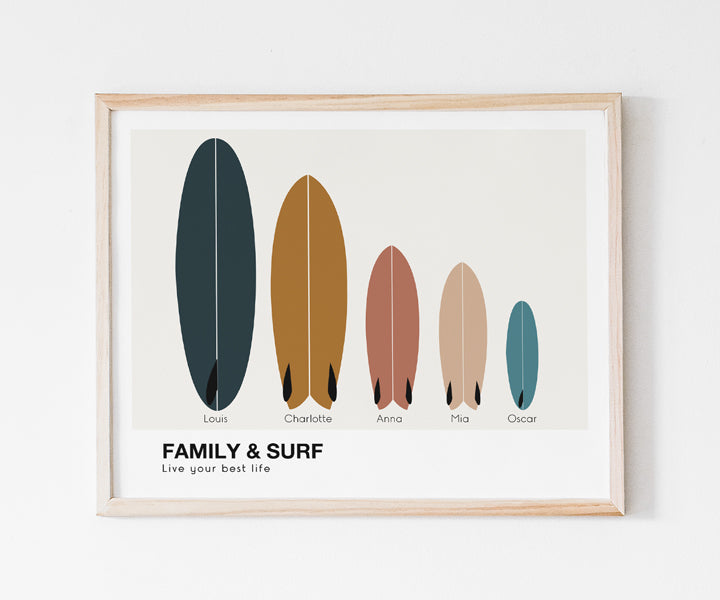 Affiche personnalisable Family & Surf
