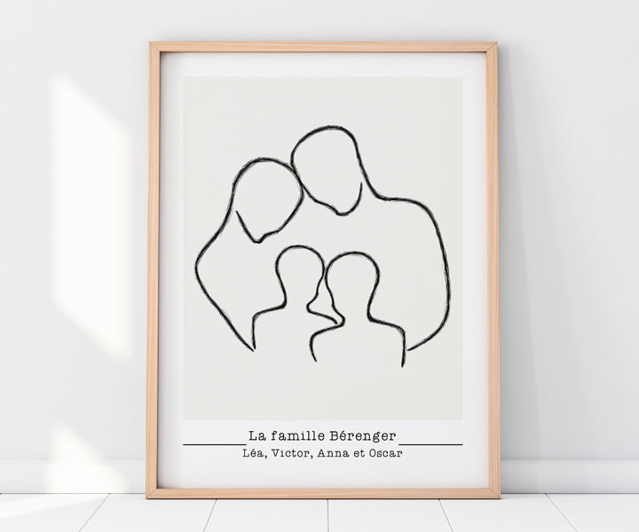 Affiche minimaliste personnalisable Famille
