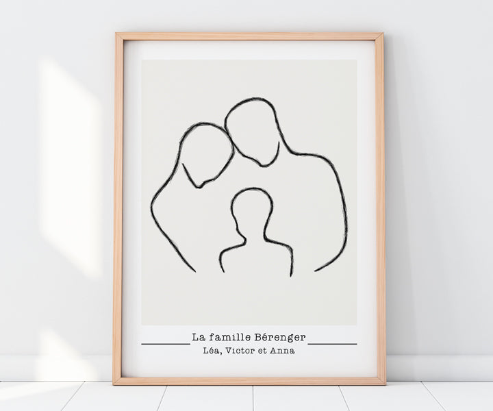 Affiche minimaliste personnalisable Famille