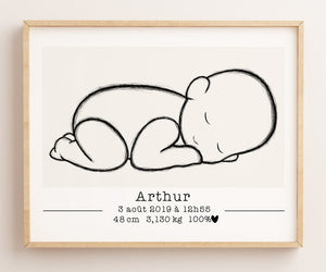 Affiche minimaliste personnalisable Bébé